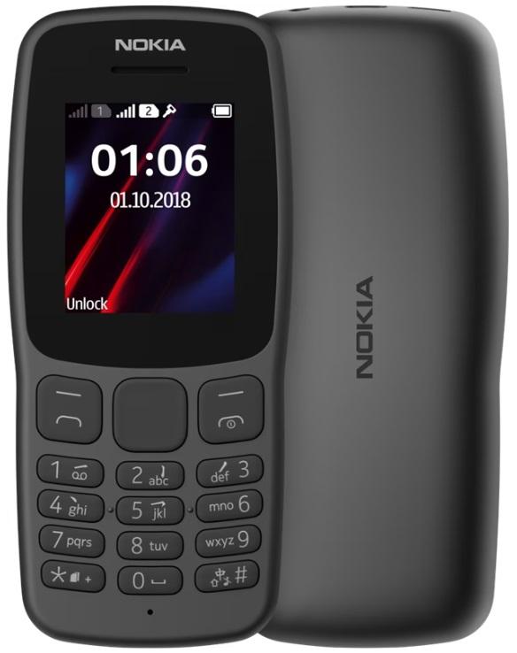 Telemóvel 1.8 Dual SIM (Preto) - NOKIA 106