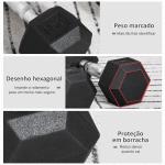 Conjunto de Halteres Hexagonais 2 x 5 kg Conjunto de Pesos com Barras de Conexão Kit de Treino de Fitness