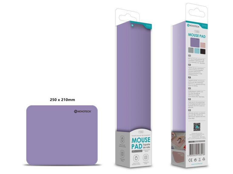 Tapete de Rato T-002 Superfície Otimizada, 250x210mm, Base Antiderrapante, Cor Lilás