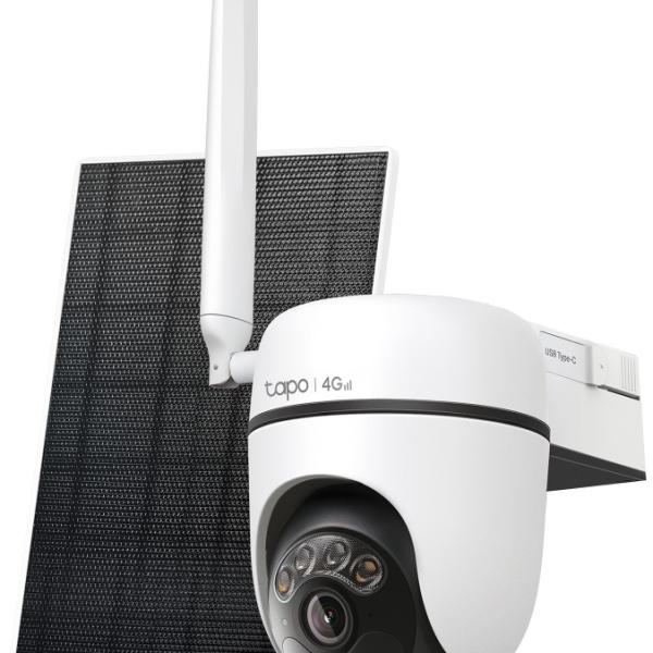 Câmara de Vigilância IP Tapo C615G KIT Domo Pan/Tilt 2K 4G LTE + Painel Solar (Branco) - TP - LINK