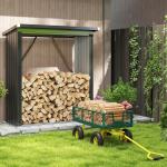 Carrinho de Jardim em Aço com Capacidade 200 kg e Laterais Removíveis 104x54x51 cm Verde e Amarelo