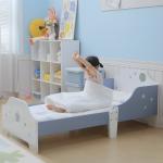 Cama para Crianças 143x74x59 cm Cama Infantil com Desenho em Estrelas Carga 50 kg para Dormitório Azul e Branco