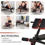 Banco de halteres inclinavel com 4 níveis de altura ajustável multifuncional para treinamento completo 64x146x73,5 - 85cm