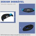 Trampolim Fitness Ø102 Trampolim Dobrável com Pega Ajustável em 4 Níveis Estrutura de Aço Azul