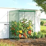 Estufa para Cultivo de Plantas com Porta Enrolável e Estrutura de Aço para Jardim Varanda Pátio 120x120x180 cm Verde