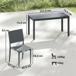 Conjunto de Mesa e Cadeiras de Jardim com Mesa de Ripas e 4 Cadeiras Empilháveis para Terraço ou Pátio Cinzento