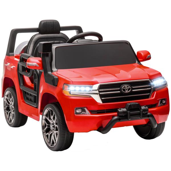 Carro Elétrico para Crianças Toyota Land Cruiser 12V com Faróis Buzina Arranque Lento e Música MP3 107x65x55,5 cm Vermelho