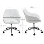 Cadeira de Escritório Operativa Giratória com Altura Ajustável Encosto e Apoio para os Braços 60x59x79 - 89cm Branco