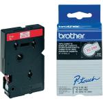 Fita Laminada TC - 292 Vermelho Sobre Branco (7,7mts/0,9cm) - BROTHER
