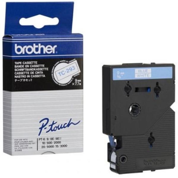 Fita Laminada Azul Sobre Branco (7,7 mts/0,9cm) - BROTHER