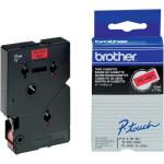 Fita Laminada TC - 401 Preto Sobre Vermelho (7,7mts/1,2cm) - BROTHER