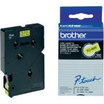 Fita Laminada TC - 601 Preto Sobre Amarelo (7,7mts/1,2cm) - BROTHER