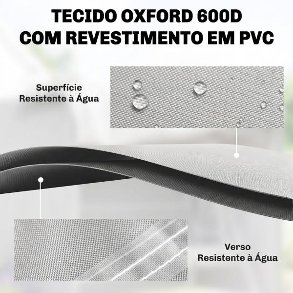 Capa para Móveis de Jardim Capa Protetora para Baloiços de Exterior com Fecho de Correr 177x114x152 cm Cinzento