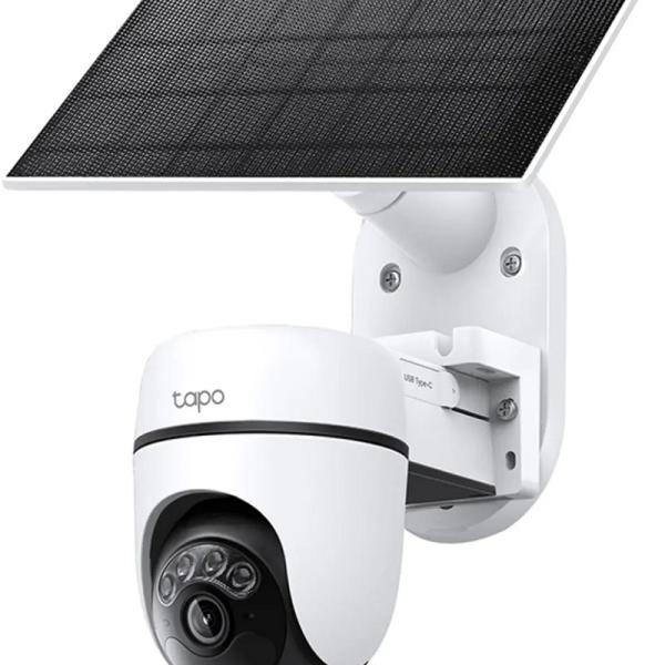 Câmara de Vigilância IP Tapo C90 KIT 2K Wi - Fi Exterior Pan/Tilt + Painel Solar (Branco) - TP - LINK
