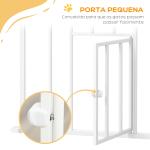 Barreira de Segurança para Cães com Porta Pequena Fechamento Automático e Sistema Duplo de Bloqueio 74 - 101x104,1 cm Branco