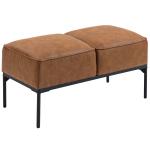 Banco ao Pé da Cama Multifuncional Moderno com Assento Acolchoado Espesso e Pés em Aço PU 80x40x46 cm Castanho