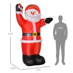 Pai Natal Insuflável 240 cm com Bengala Luzes LED e Insuflador Elétrico Decoração de Natal para Exterior e Interior Multicor