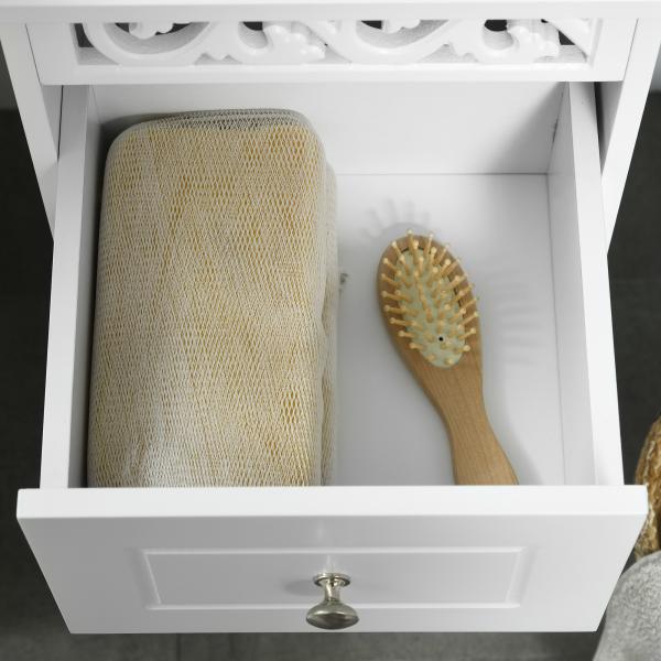 Armário Auxiliar Casa de Banho com 3 Gavetas Móvel de Armazenamento para Casa de Banho Dormitório 29,8x29,8x68,5 cm Branco