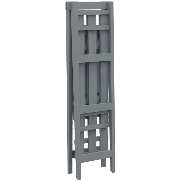 Suporte de Madeira para Plantas Dobrável de 3 Níveis com Estrutura em Forma de A para Jardim Pátio 100x36x112 cm Cinza