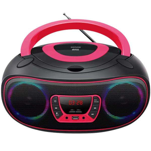 Rádio CDs TCL - 212BT 4W (Rosa) - DENVER