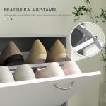 Móvel Cabide de Entrada de 3 Peças Armário de Entrada com Cabide Espelho Sapateira e Gaveta 90x10x102 cm Branco e Cinza