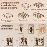 Colchão 190x135 cm Espessura 25 cm Colchão Viscoelástico com Molas Ensacadas de 7 Zonas Firmeza Média Capa Lavável