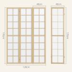 Biombo Dobrável de 3 Painéis Separador de Ambientes de Interior para Sala de Estar Dormitório e Escritório 120x170 cm Madeira e Branco