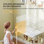 Gaiola para Pássaros com Divisória Rodas Gaiola para Aves com Comedouros Poleiros e Bandeja Removível 76x46x116 cm Branco