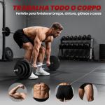 Barra de Pesos 70 kg Ajustáveis com 8 Discos de 1,5kg 5kg 10kg 15kg e 1 Barra para Treino de Força 170x40,5x40,5 cm Preto