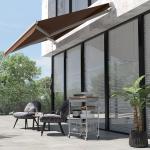 Toldo Manual Retrátil com Manivela 295x245cm Toldo Enrolável para Janela Portas Balcão Terraço Exterior Café