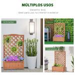 Floreira com Treliça de Madeira Caixa de Plantio com Suporte para Plantas Trepadeiras para Cultivos 70x28x117 cm Madeira