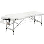 Marquesa de Massagem Dobrável e Portátil com Altura Ajustável e Apoio para a Cabeça 215x81x61 - 84 cm Branco