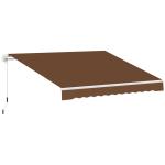 Toldo Manual Retrátil com Manivela 295x245cm Toldo Enrolável para Janela Portas Balcão Terraço Exterior Café