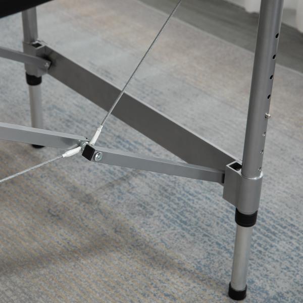 Marquesa de Massagem Dobrável com Altura Regulável em 7 Níveis, Apoio de Cabeça e Braços, 185x70x58 - 82 cm, Preto