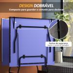 Mesa de Ping Pong Dobrável Profissional com Rodas Inclui 2 Raquetes e 3 Bolas para Interior 274x152,5x76 cm Azul