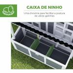 Galinheiro Exterior em Madeira 100x86x100 cm para 2 - 4 Galinhas com Ninho, Tabuleiro Amovível, Telhado Impermeável e Poleiros, Cinzento - Claro