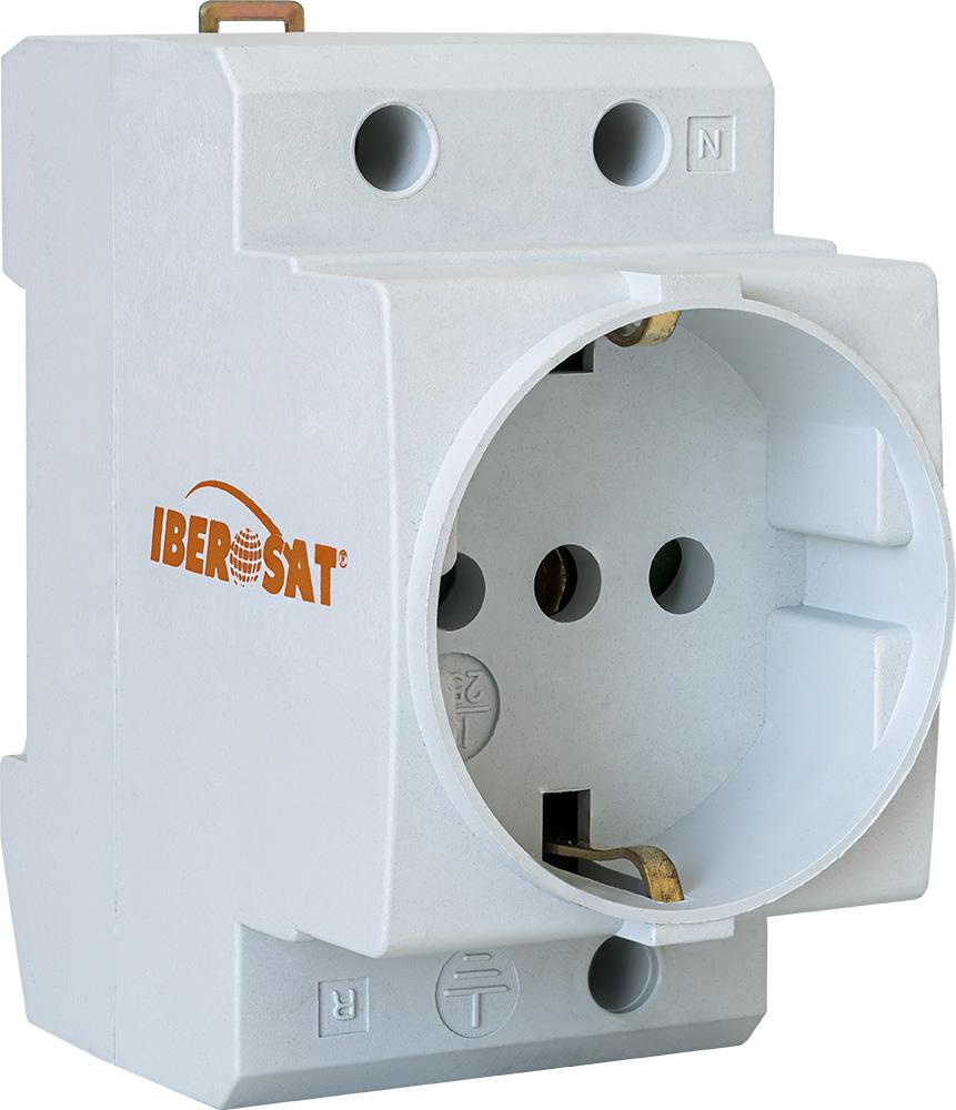 Tomada Schuko 16A 250V p/ Calha DIN - IBEROSAT