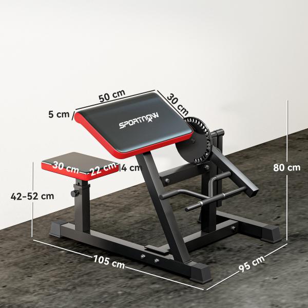 Máquina de Bíceps e Tríceps 2 em 1 Banco de Curl de Pregador com Assento e Suporte de Cotovelo Ajustáveis 105x95x80 cm Preto