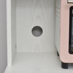 Armário Auxiliar para Micro - ondas Armário de Cozinha Baixo com Armário de 2 Portas e Prateleira Ajustável com Rodas Carga 70 kg 60,4x40,3x97 cm Branco