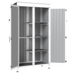 Abrigo de Jardim 94x43x166 cm Armário para Ferramentas com 2 Prateleiras Ajustáveis e 2 Portas Preto