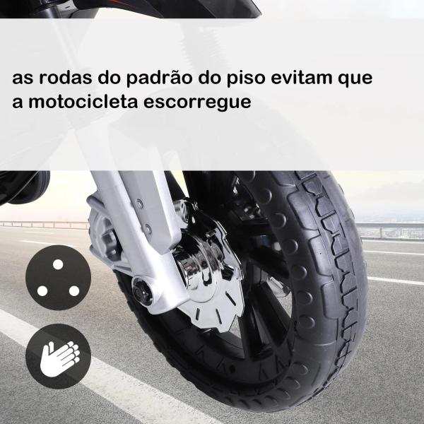 Mota Elétrica Infantil Motocicleta para Crianças acima de 3 anos Bateria 6V com Luzes e Música 105x52,3x62,3 cm Azul