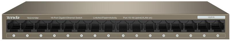 Switch 16P Gigabit 10/100/1000 Mbps TEG1016M - TENDA