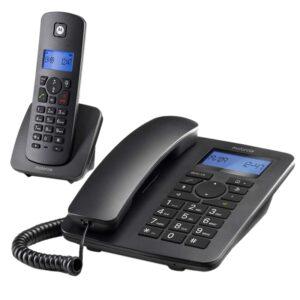 Telefone Motorola C4201 Combo Fixo e Sem Fios Preto — Recondicionado