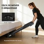 Passadeira Dobrável Elétrica 2.5HP com Secretária Destacável e Guiador Ajustável em Altura 1 - 12 km/h Ecrã LED 125x70x102 - 111 cm Preto