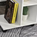 Mesa Auxiliar Moderna Mesa Auxiliar em Forma de C com Rodas e Prateleiras Abertas 45x35x58 cm Branca