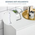 kleanklin Armário de Casa de Banho com 2 Portas e 2 Prateleiras Ajustáveis em 7 Níveis Móvel Auxiliar de Armazenamento para Sala de Estar Cozinha 60x30x80cm Branco