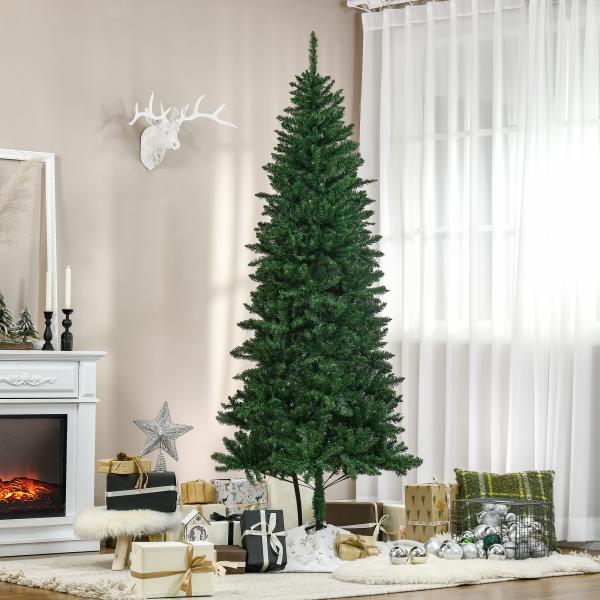 Árvore de Natal Artificial 210cm com 865 Ramos Ecológicos Decoração de Natal para Interiores Φ91x210cm Verde