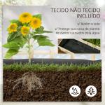 Floreira de 3 Níveis com Treliça Hortal Vertical com Tecido não Tecido para Cultivos de Verduras Flores 95x95x110 cm Madeira