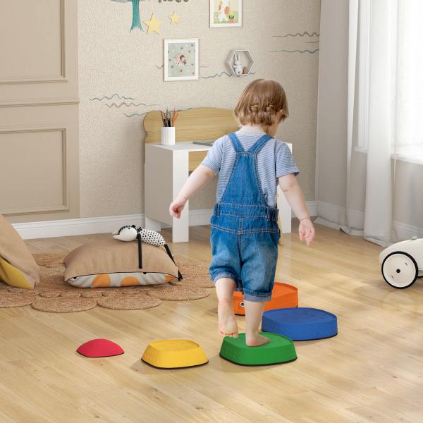 Conjunto de Pedras de Equilíbrio Empilháveis para Crianças de 5 Peças com Forma de Joaninha e Antiderrapantes Multicolor