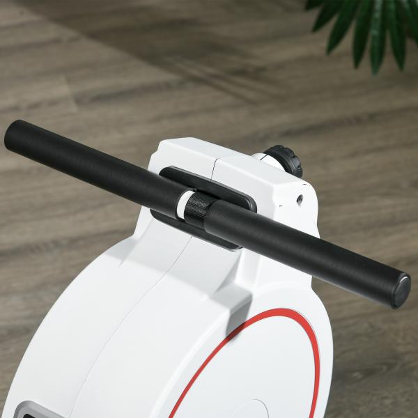 Máquina de Remo Dobrável com Resistência de 8 Níveis Ecrã LCD e 2 Rodas de Transporte 180x48x60 cm Branco